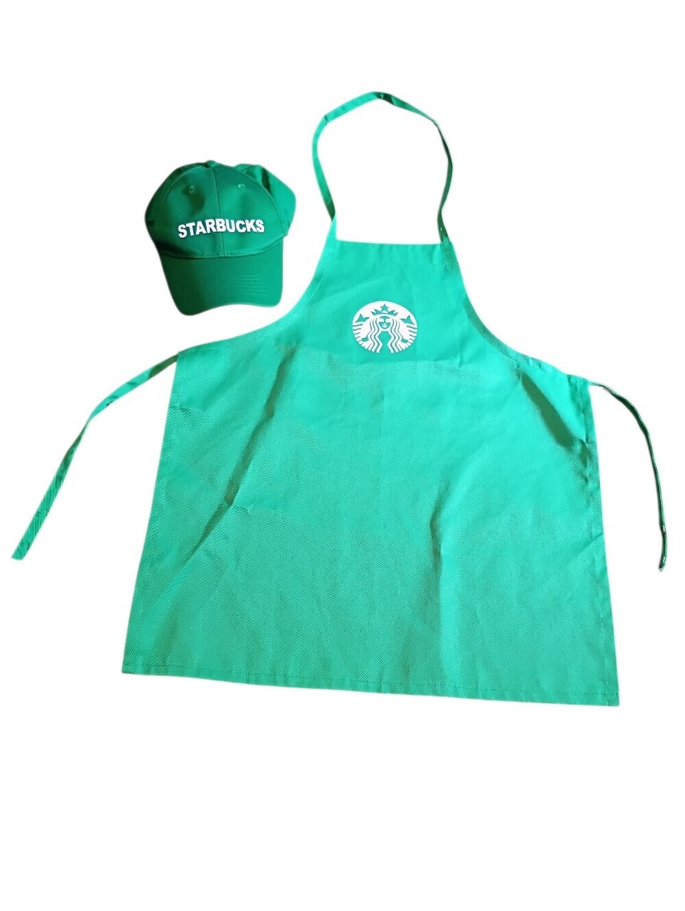 Starbucks Green Barista Apron & Adjustable Logo Hat Set – Uniform Costume